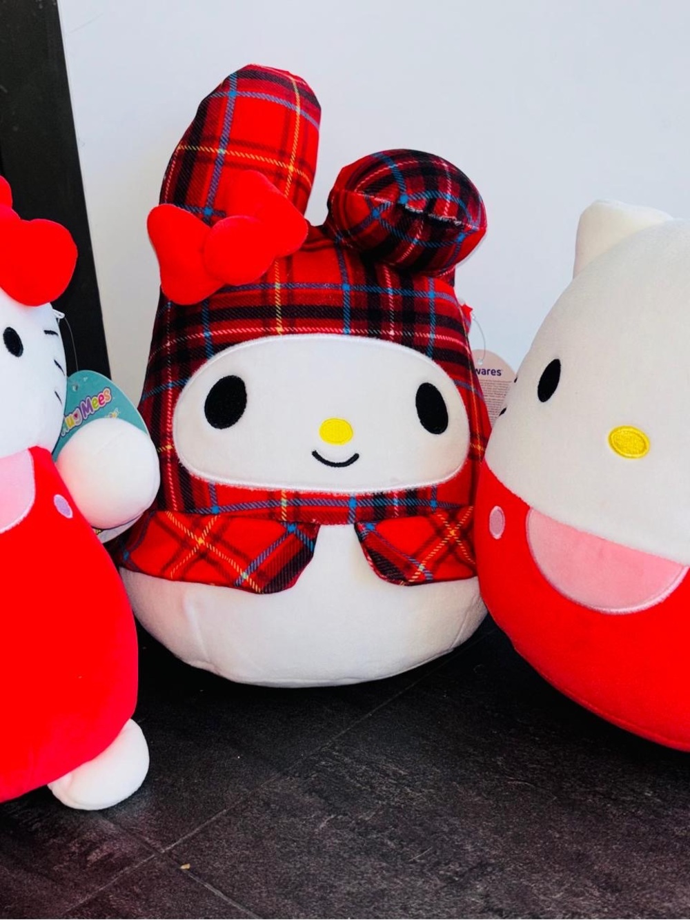 Set of 3 squishmallow plush Red Plaid Sanrio Plush Character